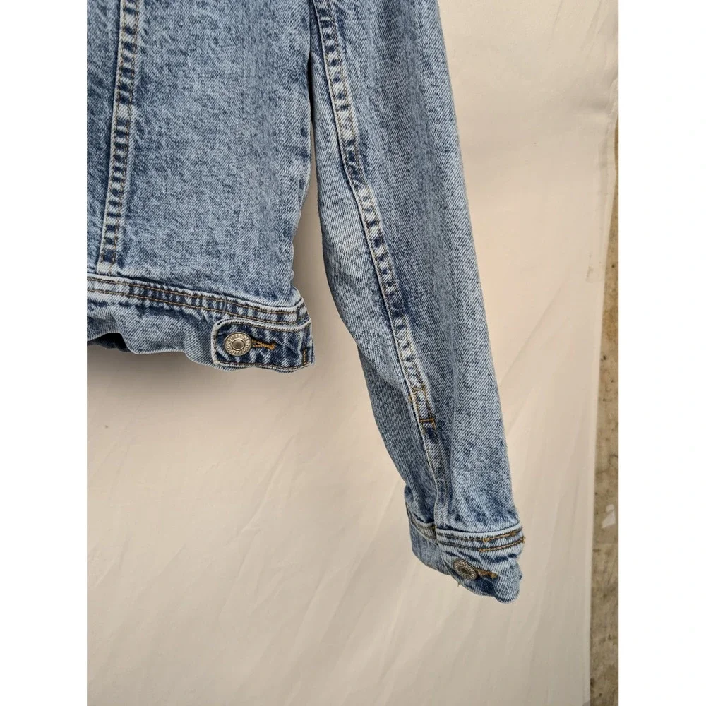 Free People Womens Acid Wash Trucker Jacket Size M Boho Indie Western Distressed - Picture 9 of 10